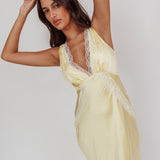 Ivonne Lace Trim V-Neck Maxi Dress Butter