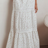 Canyon Cove Crochet Trim Maxi Skirt Floral Pink
