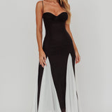All Mine Godet Hem Maxi Dress Black