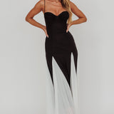 All Mine Godet Hem Maxi Dress Black