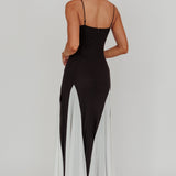 All Mine Godet Hem Maxi Dress Black