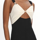 Freyja Contrast Maxi Dress Oyster/Black