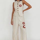 Swing Of Things Sun And Moon Wide Leg Pants Oat