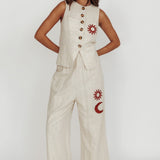 Swing Of Things Sun And Moon Wide Leg Pants Oat