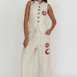 Swing Of Things Sun And Moon Wide Leg Pants Oat