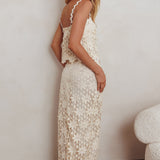 Sun Days Crochet Lace Maxi Skirt Sand