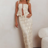 Sun Days Crochet Lace Maxi Skirt Sand