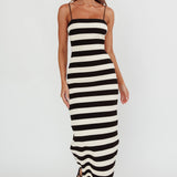 Gracey Cami Strap Maxi Dress Stripe Black