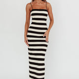 Gracey Cami Strap Maxi Dress Stripe Black