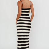 Gracey Cami Strap Maxi Dress Stripe Black