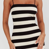 Gracey Cami Strap Maxi Dress Stripe Black