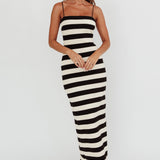 Gracey Cami Strap Maxi Dress Stripe Black