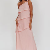 Delwyn One-Shoulder Maxi Dress Baby Pink