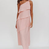 Delwyn One-Shoulder Maxi Dress Baby Pink