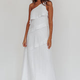 Delwyn One-Shoulder Maxi Dress White