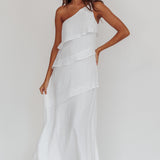 Delwyn One-Shoulder Maxi Dress White