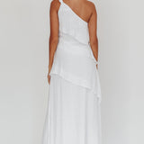 Delwyn One-Shoulder Maxi Dress White