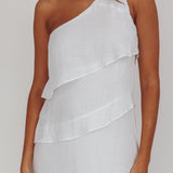Delwyn One-Shoulder Maxi Dress White