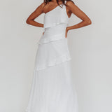 Delwyn One-Shoulder Maxi Dress White