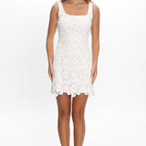 Karrla Crochet Lace Mini Dress White
