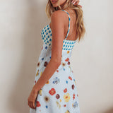 Fleur Sun Cami Strap Mini Dress Flowers Blue