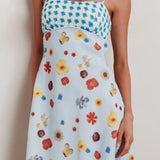 Fleur Sun Cami Strap Mini Dress Flowers Blue