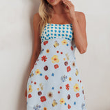Fleur Sun Cami Strap Mini Dress Flowers Blue