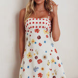 Fleur Sun Cami Strap Mini Dress Flowers Red