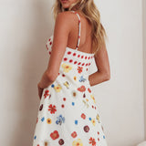 Fleur Sun Cami Strap Mini Dress Flowers Red