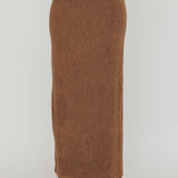 Calculated Ribbed Knit Maxi Skirt Brown