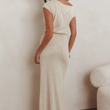 Calculated Ribbed Knit Maxi Dress Oat