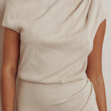 Calculated Ribbed Knit Maxi Dress Oat