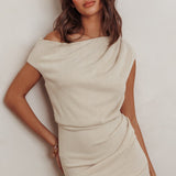Calculated Ribbed Knit Maxi Dress Oat