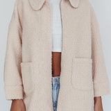 Peace & Serene Collared Sherpa Jacket Oat