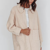 Peace & Serene Collared Sherpa Jacket Oat