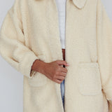 Peace & Serene Collared Sherpa Jacket Yellow