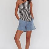 Ottawa Zipper Shorts Denim Blue
