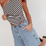 Ottawa Zipper Shorts Denim Blue