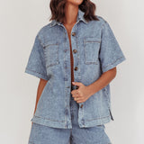 Ottawa Button Up Shirt Denim Blue