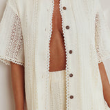 Ottawa Crochet Lace Button Shirt Oat