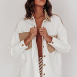Lake Days Chest Pocket Shirt White Beige