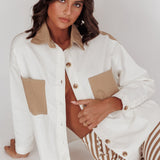 Lake Days Chest Pocket Shirt White Beige