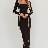 Moonglade Long Sleeve Bodycon Maxi Dress Black