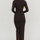 Moonglade Long Sleeve Bodycon Maxi Dress Black