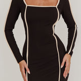 Moonglade Long Sleeve Bodycon Maxi Dress Black