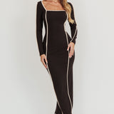 Moonglade Long Sleeve Bodycon Maxi Dress Black