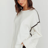 Guardian Contrast Knit Sweater Off White