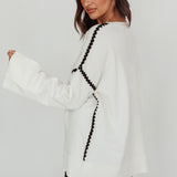 Guardian Contrast Knit Sweater Off White
