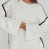 Guardian Contrast Knit Sweater Off White