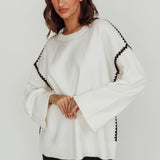 Guardian Contrast Knit Sweater Off White